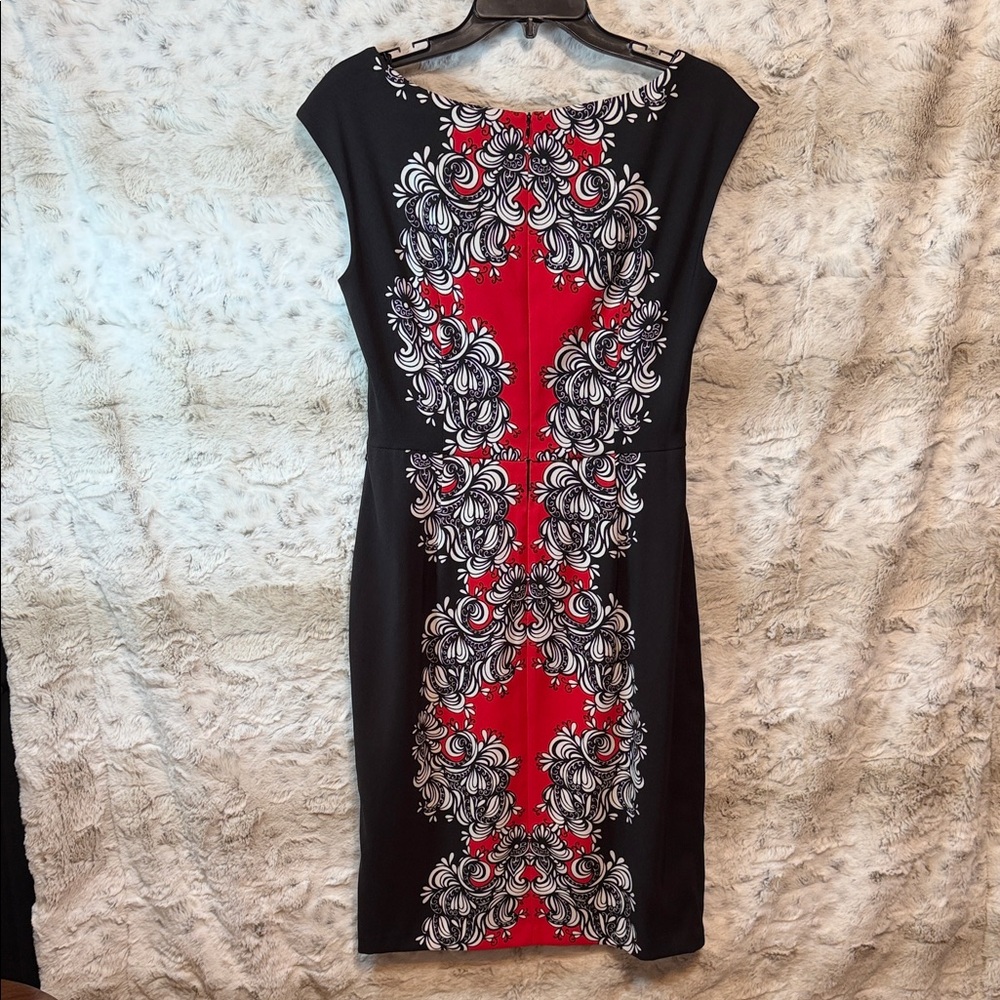 Chic London Times Black and Red Floral Dress M - Picture 2 of 3